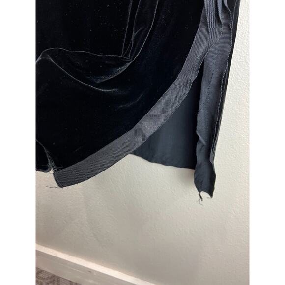 Nili Lotan Dress M Ribbon Trimmed Shift Dress Black Velvet Black Tie Gala - Picture 6 of 11